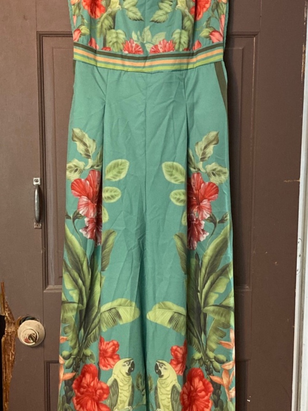 Tropical Jungle Jumpsuit w/pockets sz L 10/12